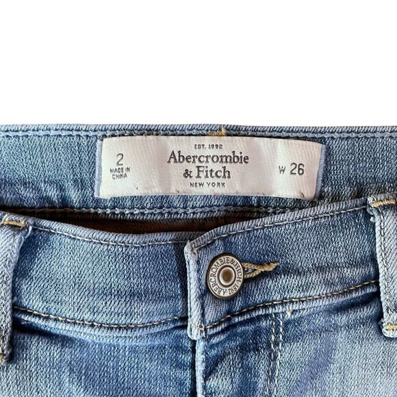 Abercrombie & Fitch Womens Jean Shorts Sz 2 26 Floral Embroidered Denim Cut Offs - Picture 4 of 6